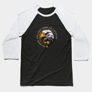 Golden Eagle with Stars and Quote Baseball T-Shirt